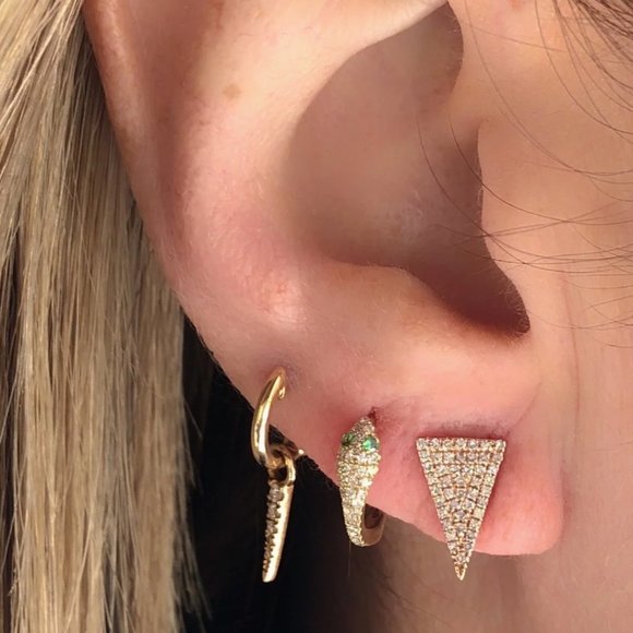 FINE JEWELRY -Diamond Snake Huggie Earrings - Picture 2 of 5